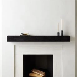 Caia Black Mantel Shelf 60" 11 Caia Black Mantel Shelf 60" -Home Furnishing Shop CaiaBlkMantelLedge60inAV3SHS21