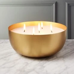 Large Brass Candle Bowl -Home Furnishing Shop CandleBowlLargeBrassROS18