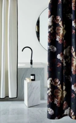 Capri Black Border Shower Curtain 72" 15 Capri Black Border Shower Curtain 72" -Home Furnishing Shop CapriBorderShowerCurtainAG19