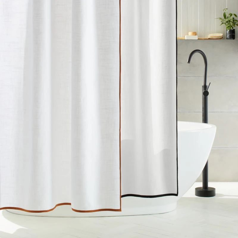 Capri Black Border Shower Curtain 72" 4 Capri Black Border Shower Curtain 72" - Image 2