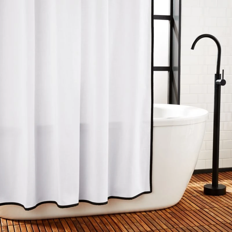 Capri Black Border Shower Curtain 72" 3 Capri Black Border Shower Curtain 72"