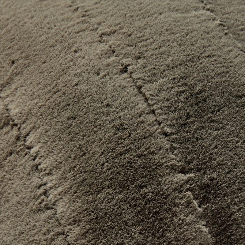 Channel Moss Green Faux Fur Throw Pillow With Down-Alternative Insert 23'' 4 Channel Moss Green Faux Fur Throw Pillow With Down-Alternative Insert 23'' - Image 2