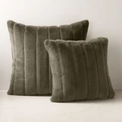 Channel Moss Green Faux Fur Throw Pillow With Down-Alternative Insert 23'' 7 Channel Moss Green Faux Fur Throw Pillow With Down-Alternative Insert 23'' -Home Furnishing Shop ChannelFxFurCollectionFHF23