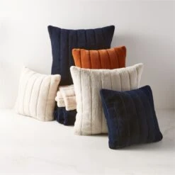 23" Channel Navy Faux Fur Throw Pillow -Home Furnishing Shop ChannelFxFurThrwNPllwCllctnFHF22 1