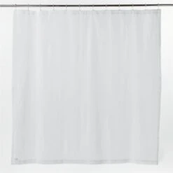 Charlotte Ribbed White Organic Shower Curtain 72" -Home Furnishing Shop CharlotteRdWtOgCtnShwCrtnSSF21
