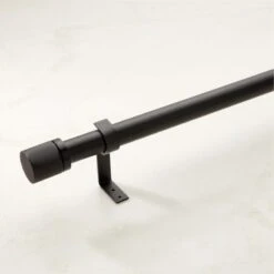 Chase Matte Black Adjustable Curtain Rod 28''-48"