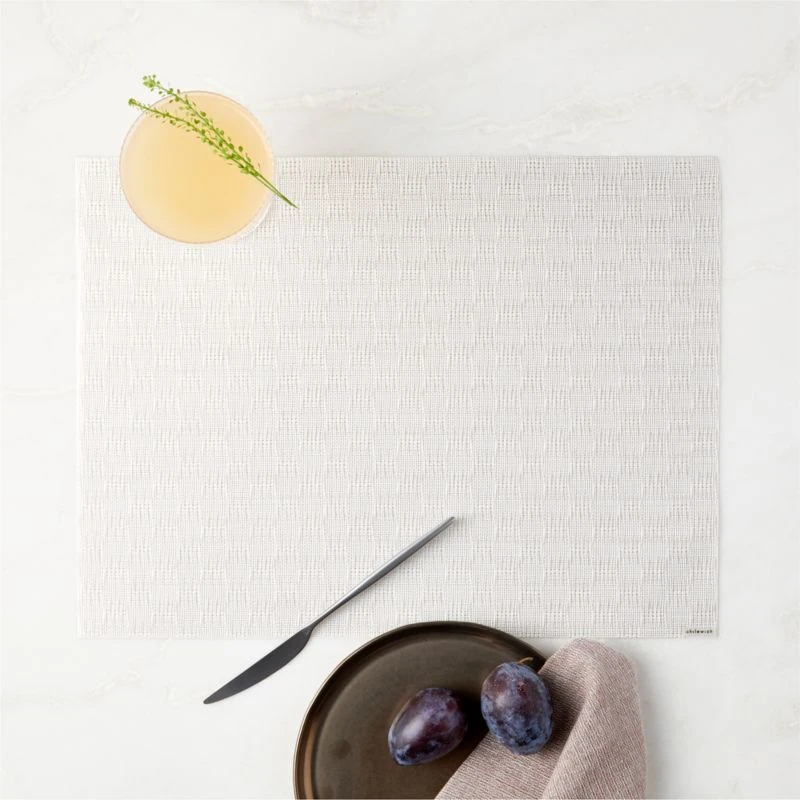 Chilewich Woven White Vinyl Placemat 4 Chilewich Woven White Vinyl Placemat - Image 2