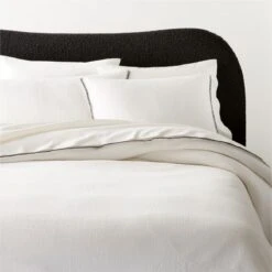 Ciebon Organic Cotton Warm White Duvet Cover And Pillow Shams