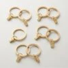 Brushed Brass Curtain Rings With Clips Set Of 9 -Home Furnishing Shop ClipRingsBrshdBrassS9AVSHF21