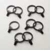 Matte Black Curtain Rings With Clips Set Of 9 -Home Furnishing Shop ClipRingsMatteBlackS9AVSHF21
