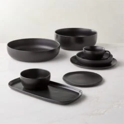 Crisp Matte Black Serving Bowl Large -Home Furnishing Shop CrispMatteBlackGroupFHS23