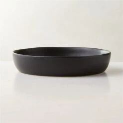 Crisp Matte Black Serving Bowl Large