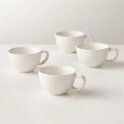 Crisp Matte White Espresso Cup Set Of 4