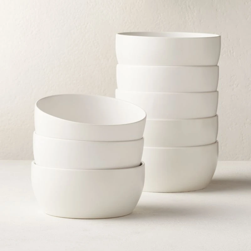 Crisp Matte White Soup Bowl Set Of 8 3 Crisp Matte White Soup Bowl Set Of 8