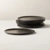 Crisp Matte Black Salad Plate Set Of 8 -Home Furnishing Shop CrispRndMttBkSaladPlateS8SHF20