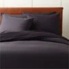 Organic Cotton Percale 400 Thread Count Black Duvet Cover And Shams