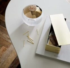 Oro Champagne Gold Decorative Storage Box -Home Furnishing Shop CurveBallMatchStrikerSP18