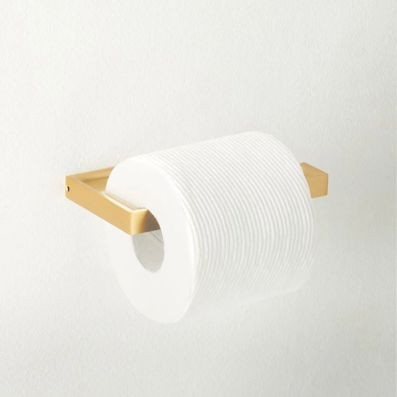 Damon Brushed Brass Wall Mounted Toilet Paper Holder 4 Damon Brushed Brass Wall Mounted Toilet Paper Holder - Image 2