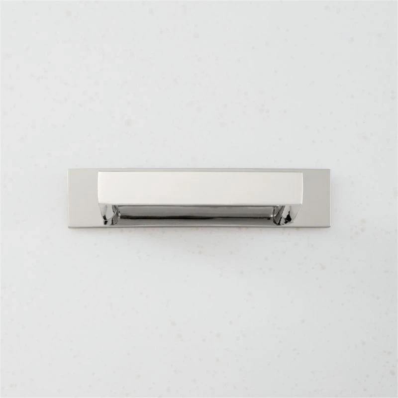 Damon Polished Nickel Handle With Back Plate 3" 3 Damon Polished Nickel Handle With Back Plate 3"