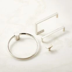 Damon Polished Nickel Towel Ring -Home Furnishing Shop DamonPlshdNklBthrmHrdwrGrpFHF22