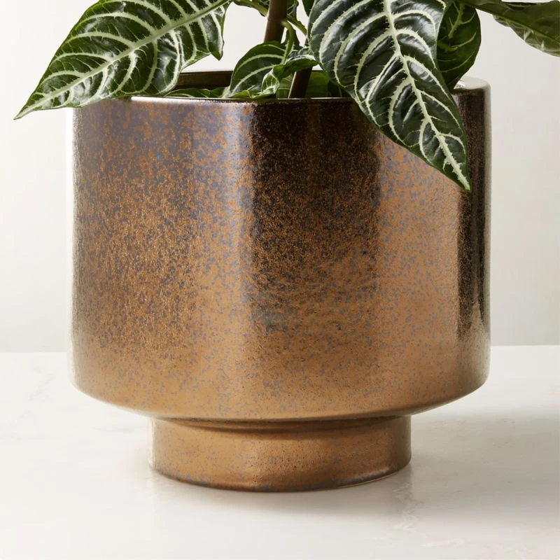 Dia Metallic Bronze Indoor Planter 4 Dia Metallic Bronze Indoor Planter - Image 2