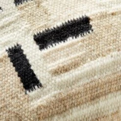 Diya Woven Natural And Black Throw Pillow With Down-Alternative Insert 18" -Home Furnishing Shop DiyaWovenPillow18X18inAVSSF22