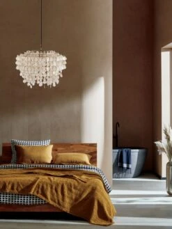 Teardrops Capiz Chandelier -Home Furnishing Shop DondraTeakQueenBedEstelaJN20