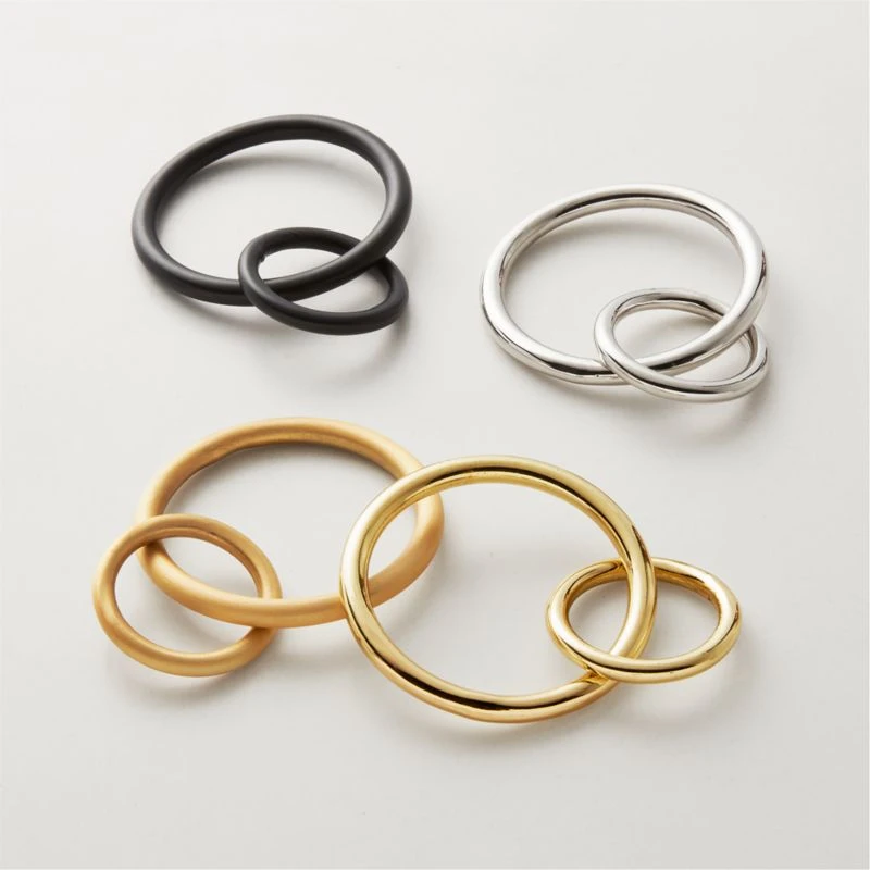 Polished Brass Curtain Rings Set Of 9 5 Polished Brass Curtain Rings Set Of 9 - Image 3
