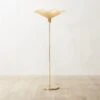 Emile Rattan And Polished Brass Floor Lamp 2 Emile Rattan And Polished Brass Floor Lamp -Home Furnishing Shop EmileFloorLampROS22