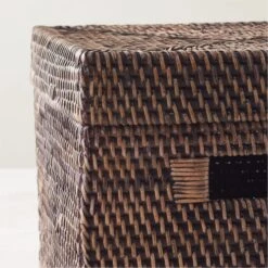 Emme Square Handwoven Espresso Rattan Storage Basket 10 Emme Square Handwoven Espresso Rattan Storage Basket -Home Furnishing Shop EmmeBoxwLidEspSqAV2SHF22