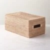 Emme Rectangular Handwoven Natural Rattan Storage Basket -Home Furnishing Shop EmmeBoxwLidNatRectSHF22