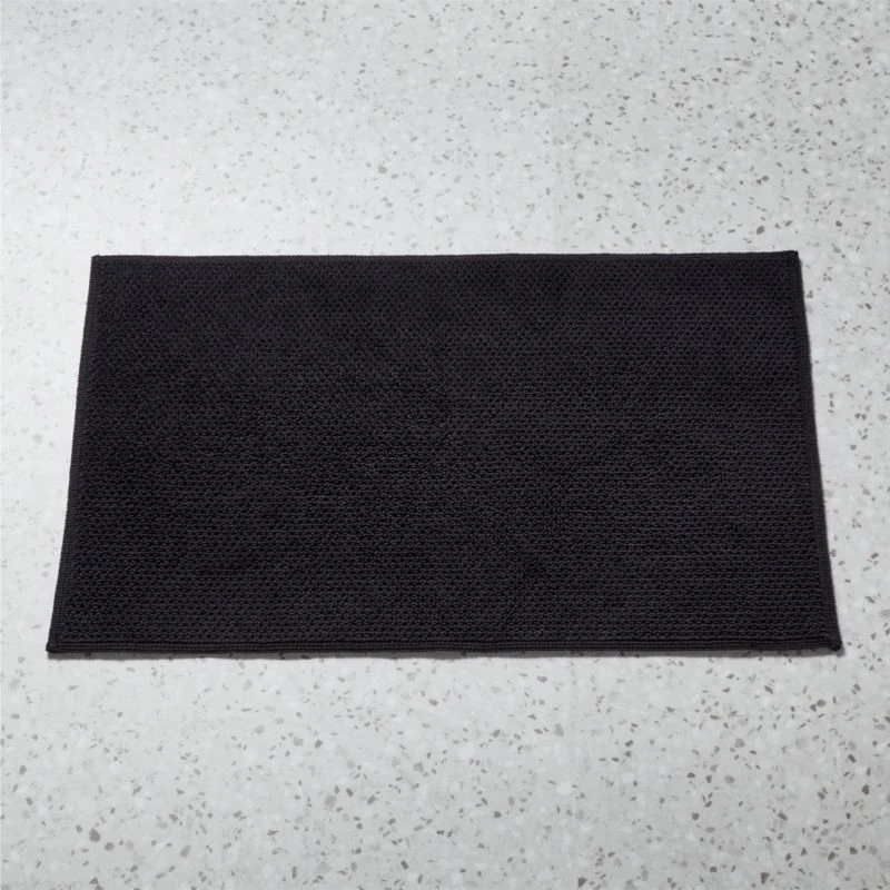 En Pointe Organic Cotton Black Bath Mat 24"x36" 3 En Pointe Organic Cotton Black Bath Mat 24"x36"