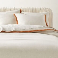 Border EUROPEAN FLAX™-Certified Linen Duvet Cover And Pillow Shams