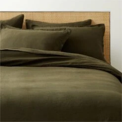 EUROPEAN FLAX™-Certified Linen Forest Green Duvet Cover And Shams