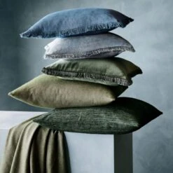 Bettie Forest Green Throw Pillow With Down-Alternative Insert 16" -Home Furnishing Shop EyelashBluePillowBettiePillowJL21 1x1