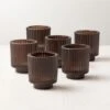 Ezra Dark Brown Tealight Candle Holders Set Of 6 -Home Furnishing Shop EzraDkBrnTealightHolderS6SHF22