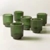 Ezra Green Glass Tealight Candle Holders Set Of 6 2 Ezra Green Glass Tealight Candle Holders Set Of 6 -Home Furnishing Shop EzraGreenTealightHolderS6SHF23
