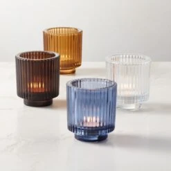 Ezra Glass Tealight Candle Holders Set Of 6 9 Ezra Glass Tealight Candle Holders Set Of 6 -Home Furnishing Shop EzraTealightHolderGroupFH23 1