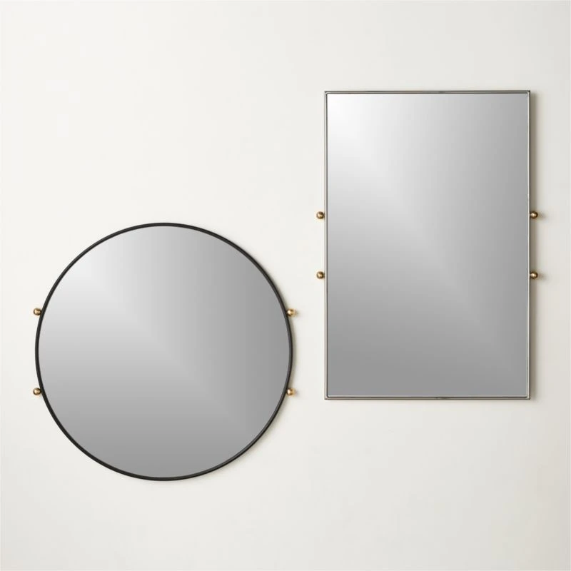 Farren Black Round Wall Mirror 30" 6 Farren Black Round Wall Mirror 30" - Image 4