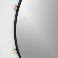 Farren Black Round Wall Mirror 30" 9 Farren Black Round Wall Mirror 30" -Home Furnishing Shop FarrenMttBlkMirror30inAV2SHF22