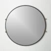 Farren Black Round Wall Mirror 30" -Home Furnishing Shop FarrenMttBlkMirror30inSHF22