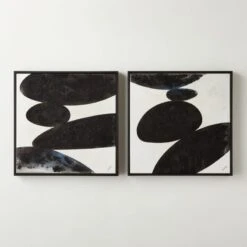 'Pebble' Framed Wall Art Set Of 2