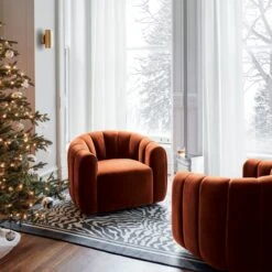 Heavyweight White Linen Curtain Panel -Home Furnishing Shop FitzRussettSwivwelChairDC20 1x1