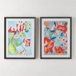 'La Courtine Floral' Framed Giclee Art Print 18"x24" -Home Furnishing Shop FloralGroupFHS23