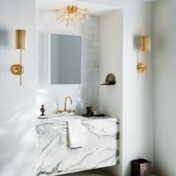 Fluted Gold Wall Sconce -Home Furnishing Shop FlutedGoldWallSconceNV20 1x1