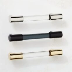 Flynn Polished Nickel And Crystal Handle 4" -Home Furnishing Shop FlynnCrystalHandleCllctnFHS22