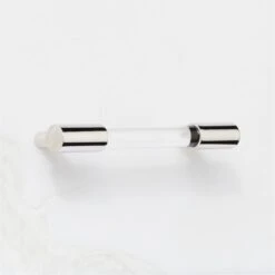 Flynn Polished Nickel And Crystal Handle 4" -Home Furnishing Shop FlynnCrystalHndlPldNkl4inAVSHS22