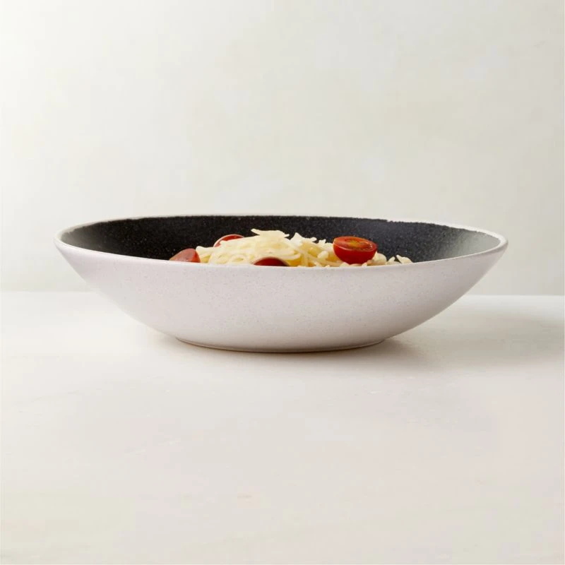 Fynn Black And White Pasta Bowl With Reactive Glaze 4 Fynn Black And White Pasta Bowl With Reactive Glaze - Image 2