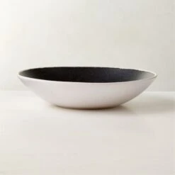 Fynn Black And White Pasta Bowl With Reactive Glaze