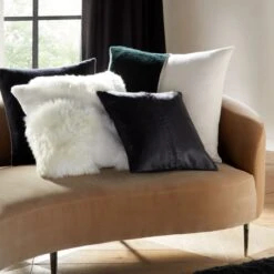 Ivy Black Cashmere Throw Pillow With Down-Alternative Insert 20" 9 Ivy Black Cashmere Throw Pillow With Down-Alternative Insert 20" -Home Furnishing Shop FoundationsPillowArngmtPCS22 1x1